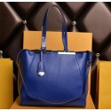 Fendi 2Jours Shoulder Bag Calfskin Leather 8BH272 Royal VS08293