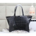 Fendi 2Jours Tote Bag Croco Leather 8BH272 Black VS07590