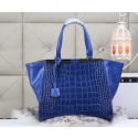 Fendi 2Jours Tote Bag Croco Leather 8BH272 Royal VS08641