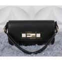 Fendi 3BAGUETTE Two-Tone Calfskin Clutch 8BR720 Black VS05997