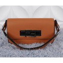 Fendi 3BAGUETTE Two-Tone Calfskin Clutch 8BR720 Wheat VS08451