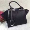 Fendi 3Jours Mini Tote Bag Calfskin Leather Black 161040 VS00638