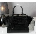 Fendi 3Jours Tote Bag Croco Leather F1131 Black VS09543