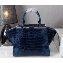 Fendi 3Jours Tote Bag Croco Leather F1131 Royal VS03933