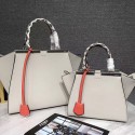 Fendi 3Jours Tote Bag Light Grey Original Leather F280501 VS07366