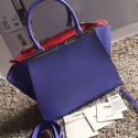 Fendi 3Jours Tote Bag Original Leather Blue with Red Lining F280501 VS09376