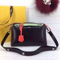 Fendi By The Way Small Boston Bag Original Leather Black&Green FD0805 VS00004