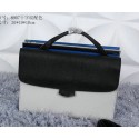 Fendi Demi Jour Bag Saffiano Leather F8907 Black&White&Blue VS06621