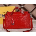 Fendi Fall Winter 2015 Tote Bags Croco Leather F2351 Red VS06152