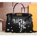 Fendi Icoic Peekaboo Bag in Calfskin Leather 8BN1169 Black VS03611