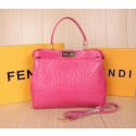 Fendi Icoic Peekaboo Bag Original Ostrich Leather F8244 Rosy VS09387
