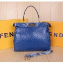 Fendi Icoic Peekaboo Bag Original Ostrich Leather F8244 Royal VS02865