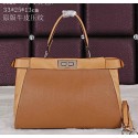 Fendi Icoic Peekaboo Bag Saffiano Leather FD8928L Apricot VS02817