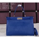 Fendi Icoic Peekaboo Bag Saffiano Leather FD8928L Royal VS06056