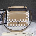 Fendi Kan I Leather Bag Beige 8BT285 VS07628