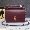 Fendi Kan I Leather Bag Burgundy 8BT283 VS08056