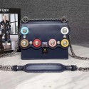 Fendi Kan I Small Blue Leather Mini Bag 8M03812 VS04818