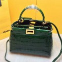Fendi mini Peekaboo Bag Croco Leather F520885 Green VS07861