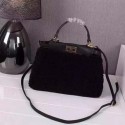 Fendi mini Peekaboo Bags Rabbit Fur FD2311 Black VS09300