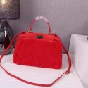 Fendi mini Peekaboo Bags Rabbit Fur FD2311 Red VS06166