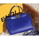 Fendi Peekaboo Bag Smooth Leather FD6035 Blue VS07565