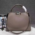 Fendi Peekaboo Tote Bag Grey Original Leather F280504 VS04501