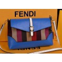 Fendi Pequin Large Canvas Clutch 8M2688 Blue VS07977
