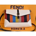 Fendi Pequin Large Canvas Clutch 8M2688 White VS05906