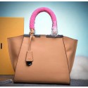 Fendi Petite 3Jours Tote Bag Calfskin Leather 8BH279 Apricot VS05079