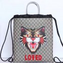 Gucci Angry Cat Print Soft GG Supreme Drawstring Backpack 473872 VS05831