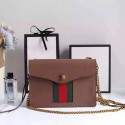 Gucci Animalier Leather Shoulder Bag Brown 431283 VS00038