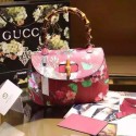 Gucci Bamboo Classic Blooms Top Handle Bag 409398 Red VS00867