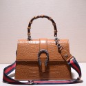 Gucci Bamboo Croco Leather Top Handle Bag 409828 VS09844