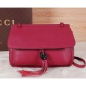 Gucci Bamboo Daily Leather Flap Shoulder Bags 370815 Burgundy VS02770