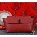 Gucci Bamboo Daily Leather Top Handle Bag 370830 Burgundy VS03007