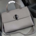 Gucci Bamboo Daily Leather Top Handle Bag G1123 Grey VS00495