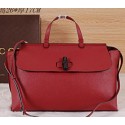 Gucci Bamboo Daily Leather Top Handle Bags 370830 Burgundy VS02649