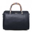 Gucci Bamboo Shopper Original Leather Boston Bag 353124 Black VS06620