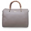 Gucci Bamboo Shopper Original Leather Boston Bag 353124 Khaki VS04398