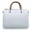 Gucci Bamboo Shopper Original Leather Boston Bag 353124 White VS07151