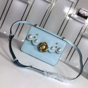Gucci Bow Pearl Studs Shoulder Bag Blue 496325 VS08177