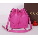 Gucci Bright Diamante Leather Bucket Bag 354228 Rosy VS06623