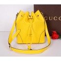 Gucci Bright Diamante Leather Bucket Bag 354228 Yellow VS02688