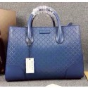 Gucci Bright Diamante Leather Top Handle Bag 354225 Blue VS01977