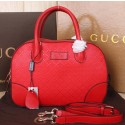 Gucci Bright Diamante Leather Top Handle Bags 354224 Red VS06457
