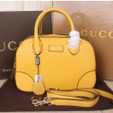 Gucci Bright Diamante Leather Top Handle Bags 354224 Yellow VS09323