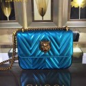 Gucci Broadway Chain Shoulder Bag Metallic Light Blue 432581 VS05860
