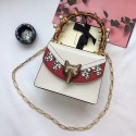 Gucci Broche Leather Mini Bag White 466428 VS00563