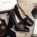 Gucci Calf Leather Fringe Pump Black 408206 VS05331