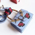 Gucci Dionysus Embroidered Leather Top Handle Bag Light Blue 448075 VS09055